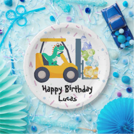 Leuke dinosaurus constructie Truck jongen B2S Verj Papieren Bordje