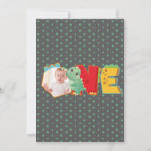 Leuke dinosaurus Dino Party Eerste Verjaardag Kleu Kaart (Achterkant)