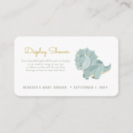 Leuke dinosaurus display douche informatiekaartje
