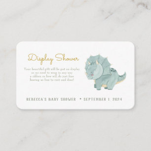 Leuke dinosaurus display douche informatiekaartje