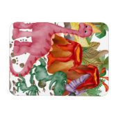 Leuke dinosaurus en uitbarstende vulkaan magneet (Horizontaal)