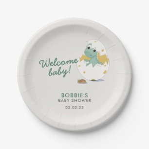 Leuke dinosaurus geïnspireerd Baby shower papier B Papieren Bordje