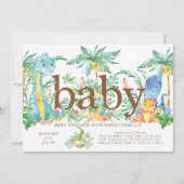 Leuke dinosaurus Genderneutrale Baby shower Uitnod Kaart (Voorkant)