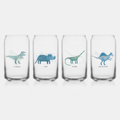 Leuke dinosaurus gepersonaliseerd blikvorm glas (Achterkant)