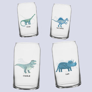 Leuke dinosaurus gepersonaliseerd blikvorm glas