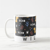 Leuke dinosaurus gepersonaliseerde Kinder koffie M Koffiemok (Links)