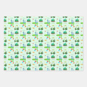 Leuke dinosaurus golfthema Kinder Happy Birthday Inpakpapier Vel (Voorkant 2)