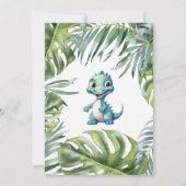 Leuke dinosaurus Het is een jongen Baby shower Kaart (Achterkant)