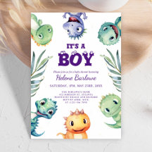 Leuke dinosaurus Het is een jongen Baby shower
