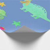 LEUKE DINOSAURUS IN BLAUWE KINDERKADO PAPIER (Hoek)