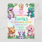 Leuke dinosaurus jungle schoolkinderen verjaardags briefkaart (Voorkant)