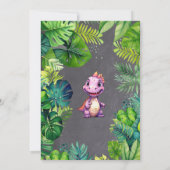 Leuke Dinosaurus Kids Verjaardag Dino Chalkboard B Kaart (Achterkant)