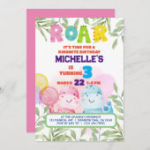 Leuke Dinosaurus Kids Verjaardag Dino Chalkboard B Kaart (Voorkant / Achterkant)