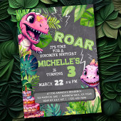 Leuke Dinosaurus Kids Verjaardag Dino Chalkboard B Kaart