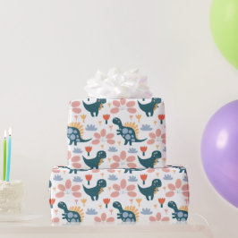 Leuke Dinosaurus Kids Verjaardag Wrapping Papier