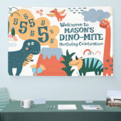 Leuke Dinosaurus Kids Verjaardagsfeestbanner Spandoek (Beurs)