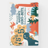 Leuke Dinosaurus Kids Verjaardagsfeestbanner Spandoek (Verticaal)