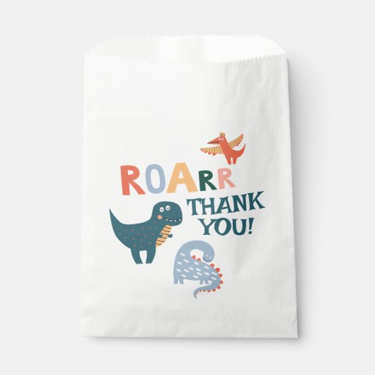 Leuke Dinosaurus Kids Verjaardagsfeestje Bedankzakje (Voorkant)