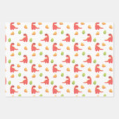 Leuke Dinosaurus Kids Verjaardagsfeestje Inpakpapier Vel (Voorkant 2)