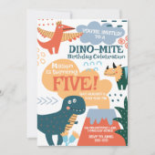 Leuke Dinosaurus Kids Verjaardagsfeestje Kaart (Voorkant)