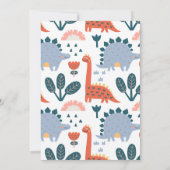 Leuke Dinosaurus Kids Verjaardagsfeestje Kaart (Achterkant)