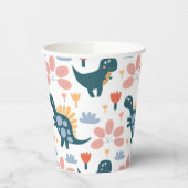 Leuke Dinosaurus Kids Verjaardagsfeestje Papieren Bekers (Links)