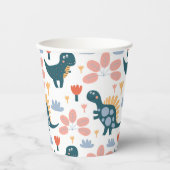 Leuke Dinosaurus Kids Verjaardagsfeestje Papieren Bekers (Voorkant)