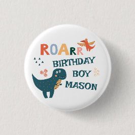 Leuke Dinosaurus Kids Verjaardagsfeestje Ronde Button 3,2 Cm