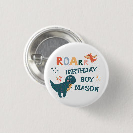 Leuke Dinosaurus Kids Verjaardagsfeestje Ronde Button 3,2 Cm