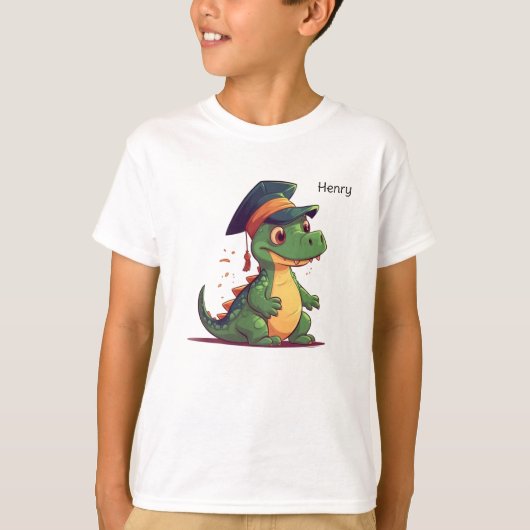 Leuke dinosaurus kleuterschool Afstuderen geperson T-shirt (Voorkant)