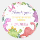 Leuke dinosaurus labels Verjaardag Baby shower (Voorkant)