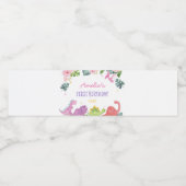 Leuke Dinosaurus Meisje Verjaardag Water Fles Labe Waterfles Etiket (Enkel label)