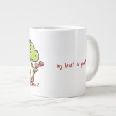 Leuke dinosaurus met harten grote koffiekop (Voorkant rechts)