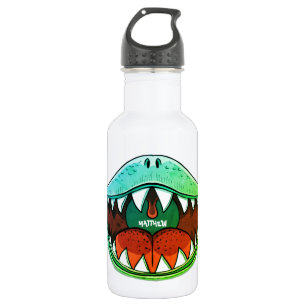 Leuke dinosaurus Mond Kinder Cartoon Blauw Groene Waterfles