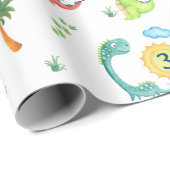 Leuke Dinosaurus Party Kids Verjaardag Trex Cadeaupapier (Rol Hoek)