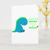 Leuke Dinosaurus RAWR Kaart (Gele Bloem)
