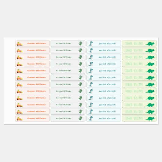 Leuke dinosaurus school naam labels (Vel)