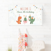 Leuke Dinosaurus T-Rex 4e Verjaardagsfeest Sign Ba Spandoek (Insitu)