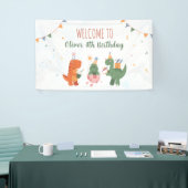 Leuke Dinosaurus T-Rex 4e Verjaardagsfeest Sign Ba Spandoek (Beurs)