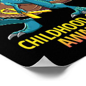 Leuke Dinosaurus T-Rex Kindertijd Kanker Bewustzij Poster (Hoek)