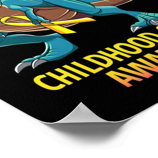 Leuke Dinosaurus T-Rex Kindertijd Kanker Bewustzij Poster (Hoek)