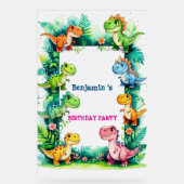 Leuke Dinosaurus T Rex Verjaardag Ballon Party Wel Acryl Bord (Voorkant)