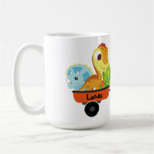 Leuke dinosaurus tractor jongen terug naar school  koffiemok (Links)