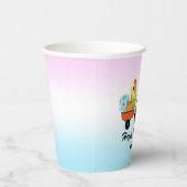 Leuke dinosaurus tractor jongen terug naar school  papieren bekers (Rechts)