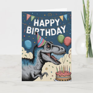 Leuke dinosaurus verjaardag kaart