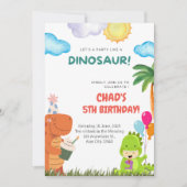 Leuke Dinosaurus Verjaardag Uitnodiging voor elke  (Voorkant)