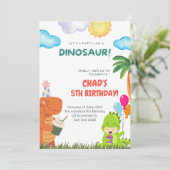 Leuke Dinosaurus Verjaardag Uitnodiging voor elke  (Staand voorkant)