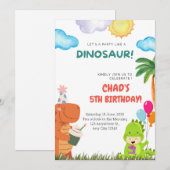 Leuke Dinosaurus Verjaardag Uitnodiging voor elke  (Voorkant / Achterkant)