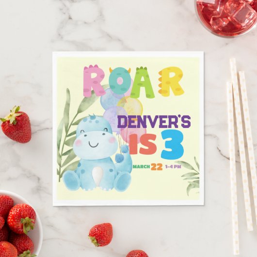 Leuke Dinosaurus Verjaardagsfeestje Kinder Dino Bo Servet (Insitu)