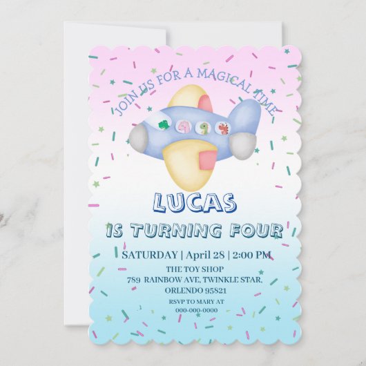 Leuke dinosaurus vliegtuig Student kids Verjaardag Kaart (Voorkant)